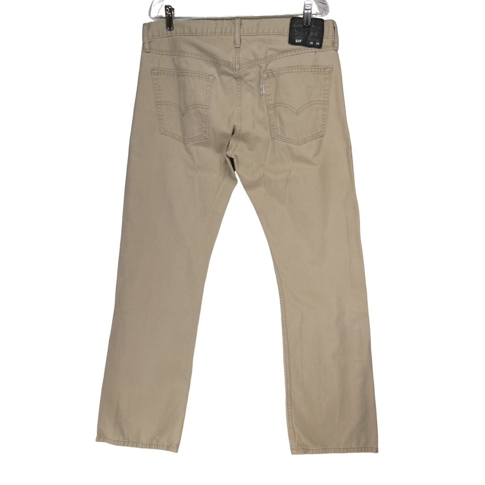 Levis 514 Beige Khaki Straight Leg Pants Jeans Mens Size 36x34 White Tag - Picture 2 of 12